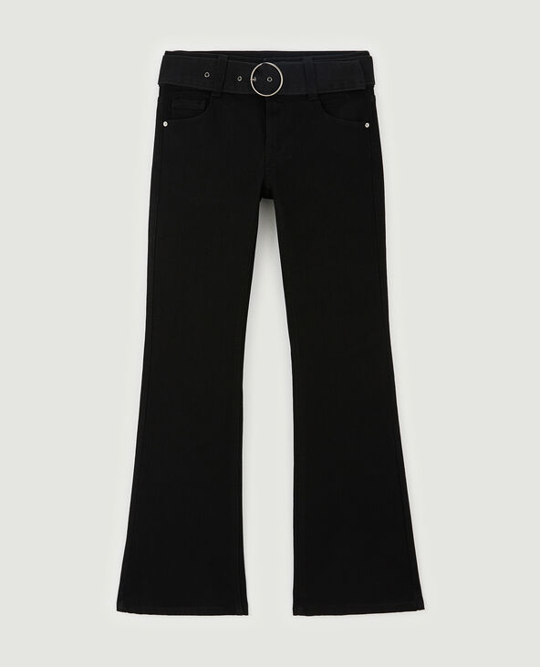 Jean évasé à ceinture noir - Pimkie