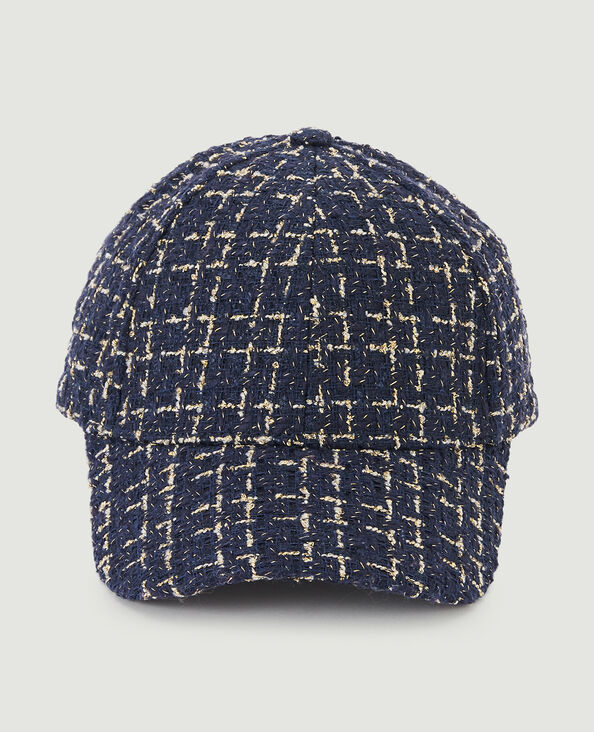 Casquette tweed et lurex bleu marine - Pimkie