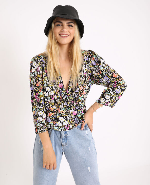 Blouse cache c ur fleurie