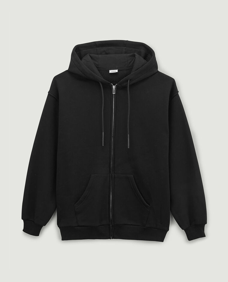 Sweat zippé avec capuche noir - Pimkie