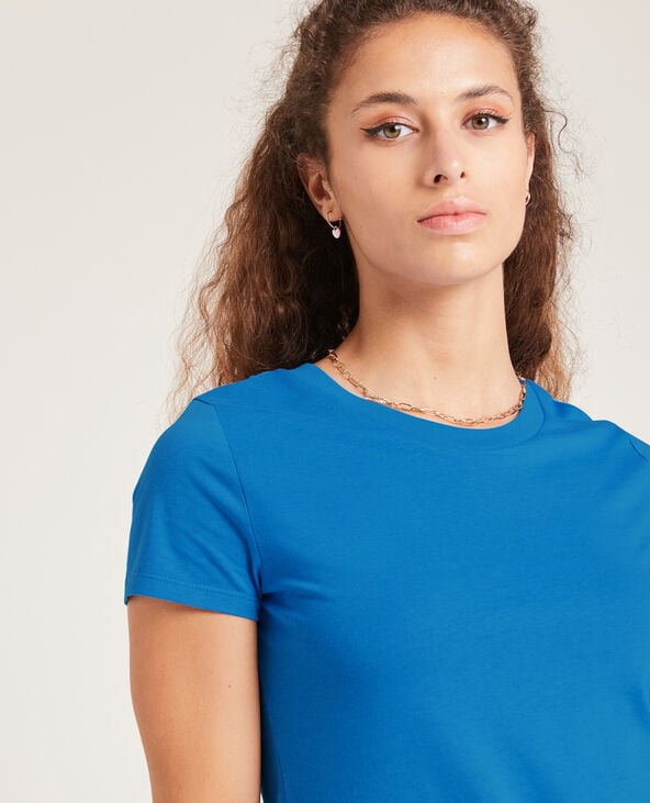 T-shirt basique col rond bleu électrique - Pimkie
