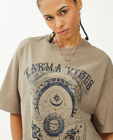 T-shirt imprimé oversize camel - Pimkie