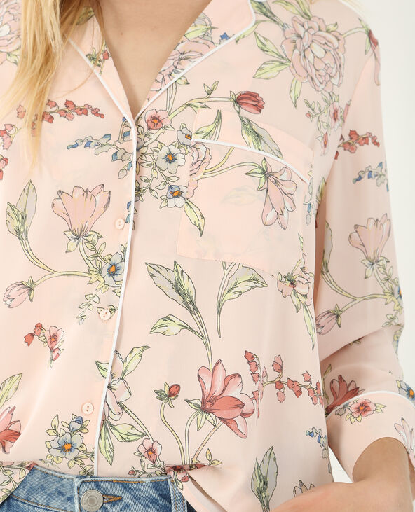 Chemise style pyjama fleurie rose clair - Pimkie