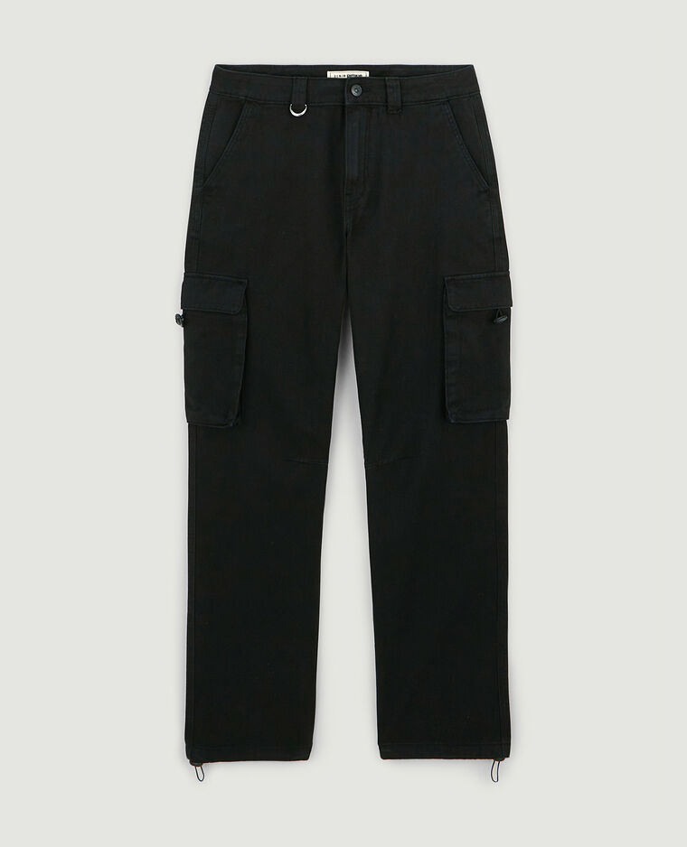 Pantalon droit cargo taille basse noir - Pimkie