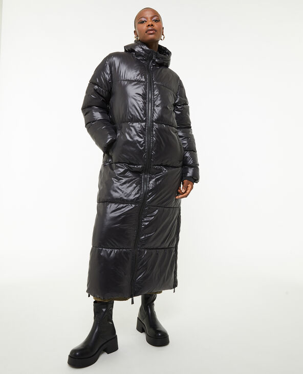 Doudoune extra-longue avec capuche noir - Pimkie