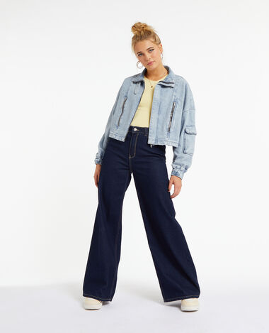 Blouson court en jean bleu clair - Pimkie