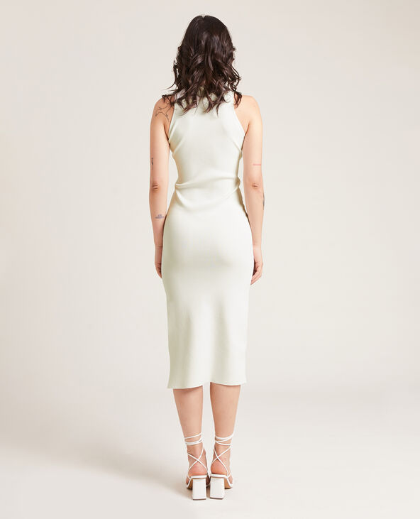 Robe moulante longue maille tricot blanc - Pimkie