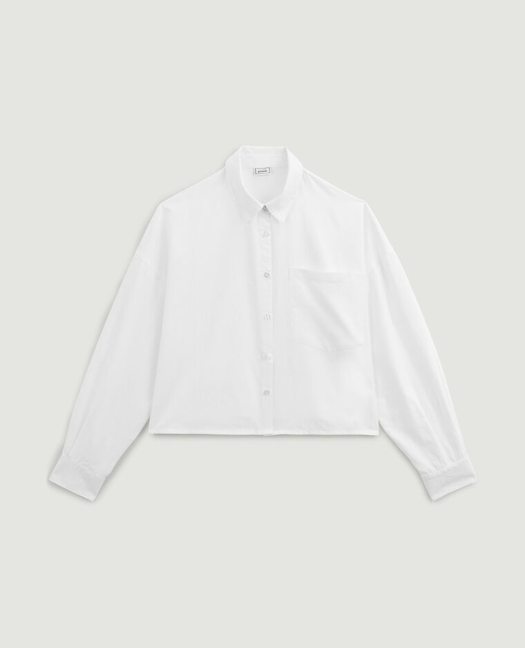 Chemise courte poche plaquée blanc - Pimkie