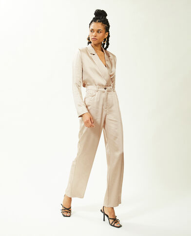 Pantalon droit en satin écru - Pimkie