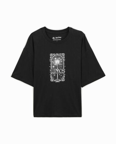 T-shirt oversize Lumos Harry Potter noir - Pimkie