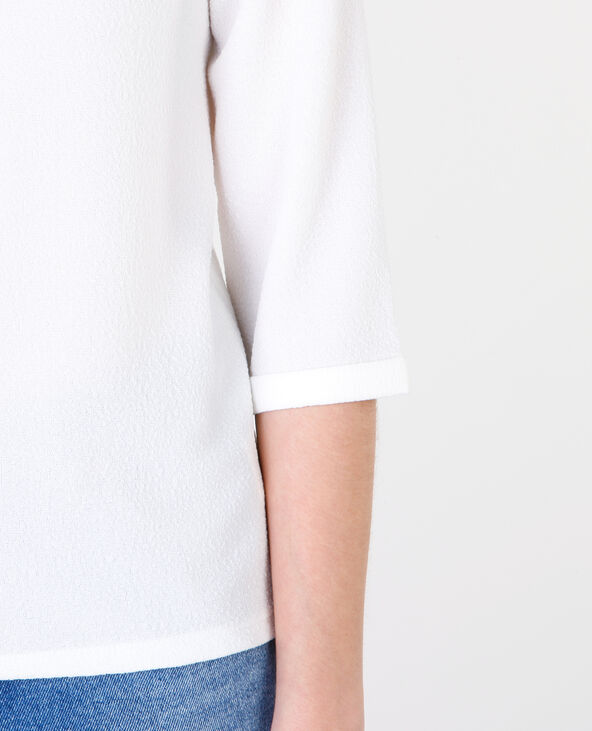 T-shirt col chemise blanc - Pimkie