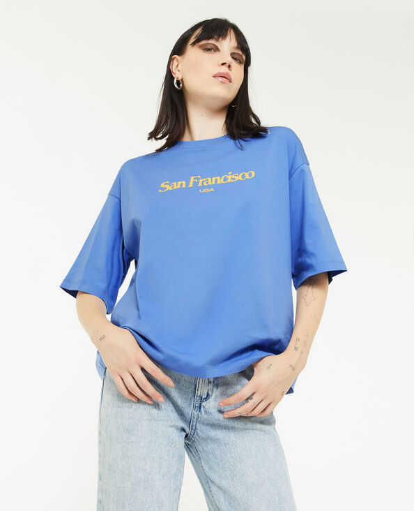 T-shirt oversize imprimé bleu - Pimkie