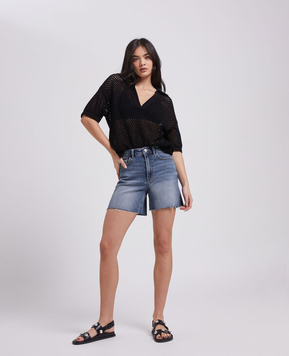 Bermuda en jean raw cut bleu - Pimkie