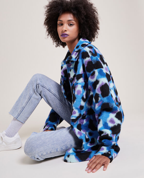 Surchemise oversize laineuse bleu - Pimkie