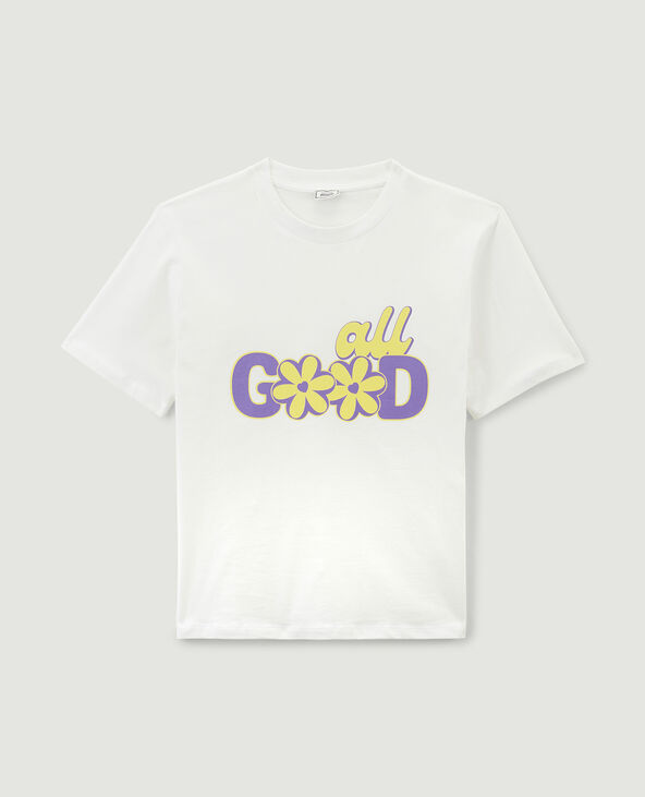 T-shirt inscription " All good " jaune - Pimkie