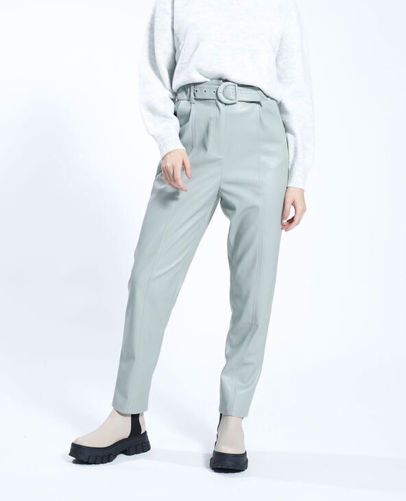 Pantalon carotte en simili cuir Pimkie