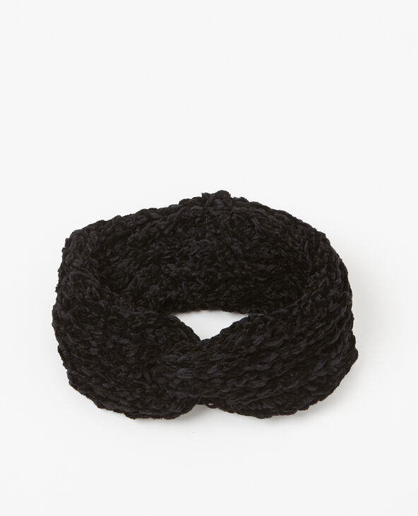 Headband maille chenille noir - Pimkie