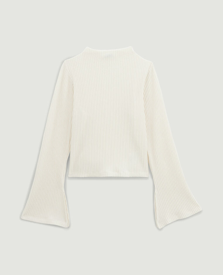 Top manches flare maille plissée blanc - Pimkie