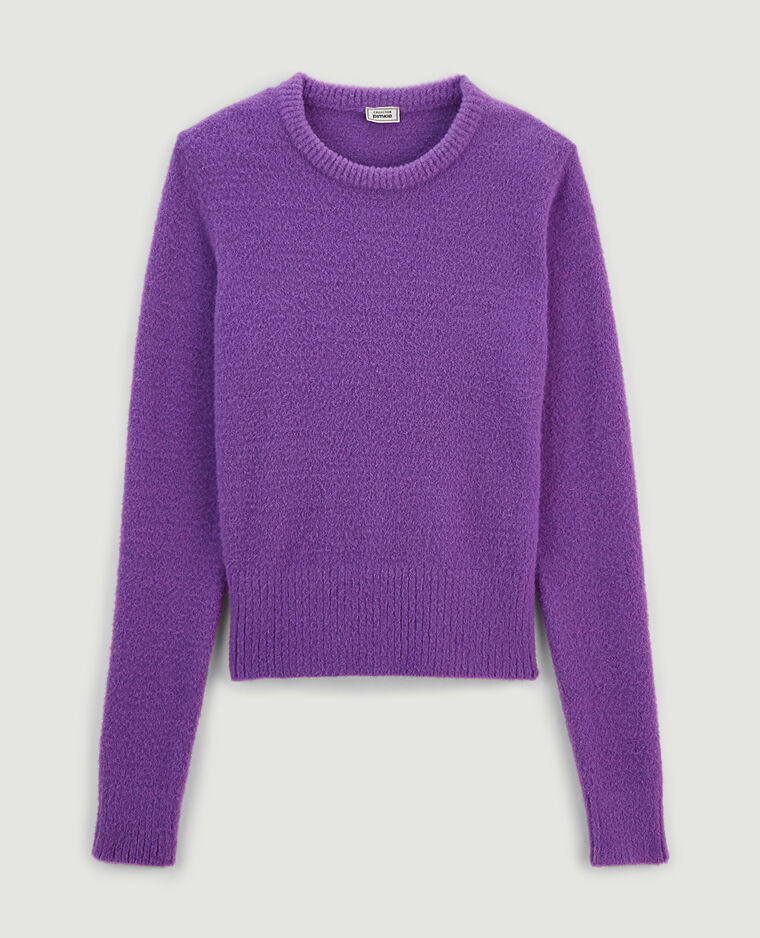 Pull col rond maille fluffy violet - Pimkie
