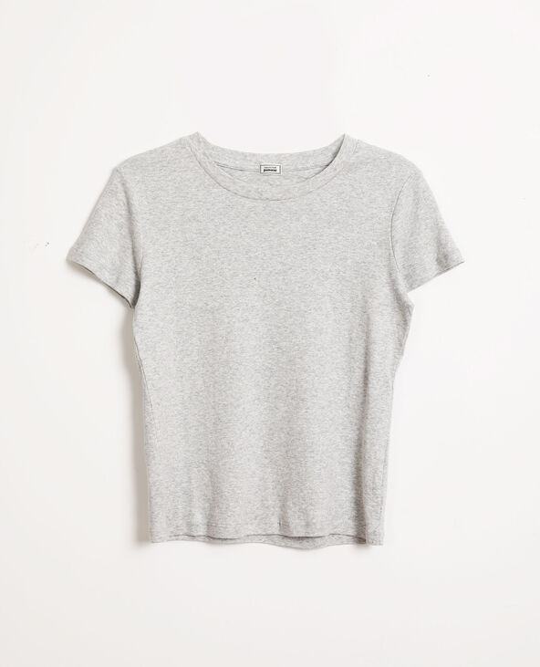 T-shirt basique gris chiné - Pimkie