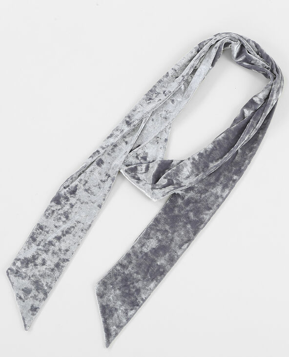 Foulard cravate velours argenté - Pimkie