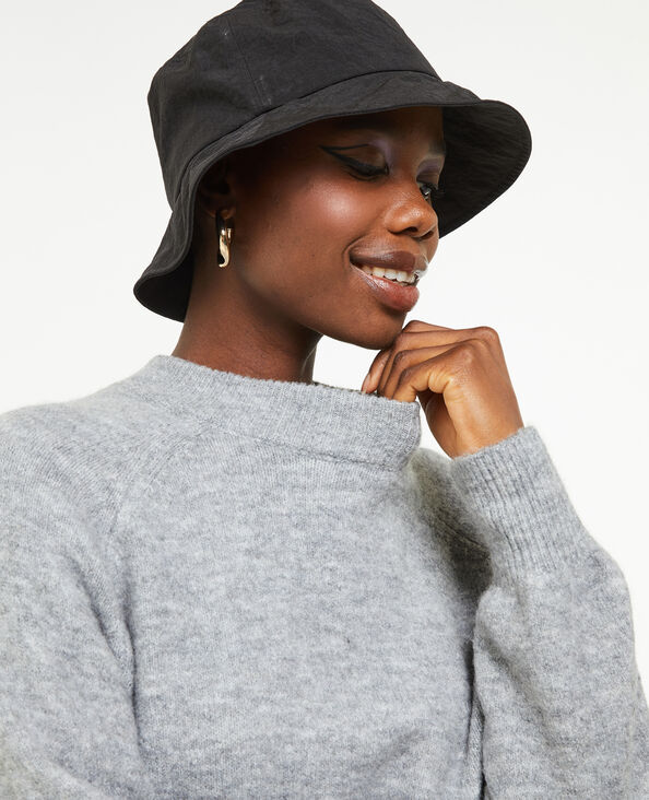 Pull col rond avec laine gris foncé - Pimkie