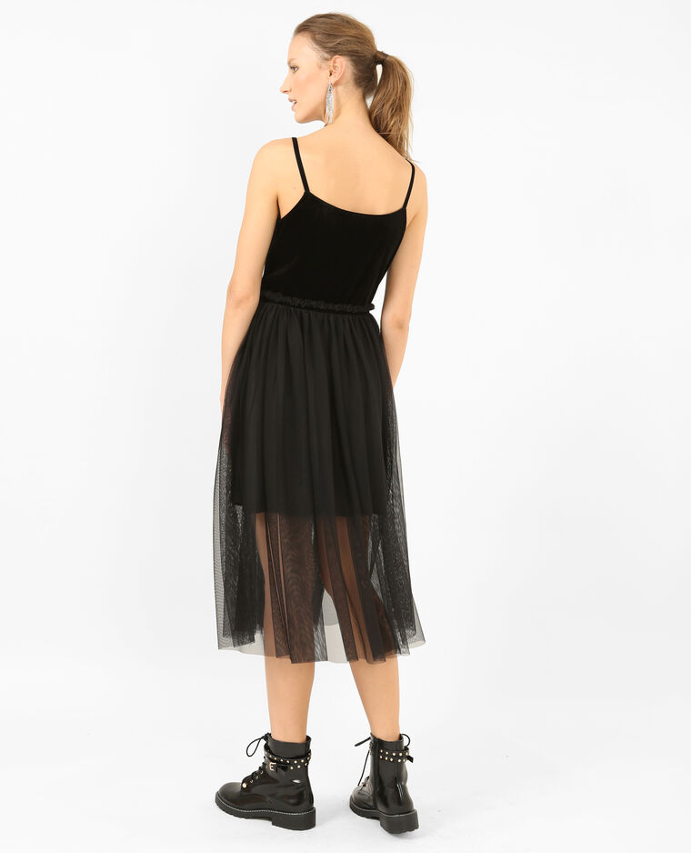 Robe bimatière noir - Pimkie