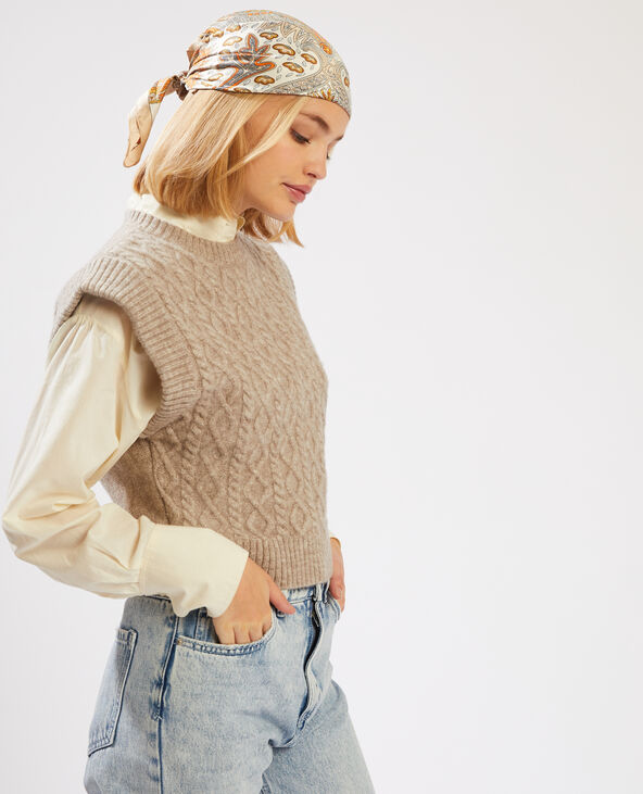 Pull sans manche beige online