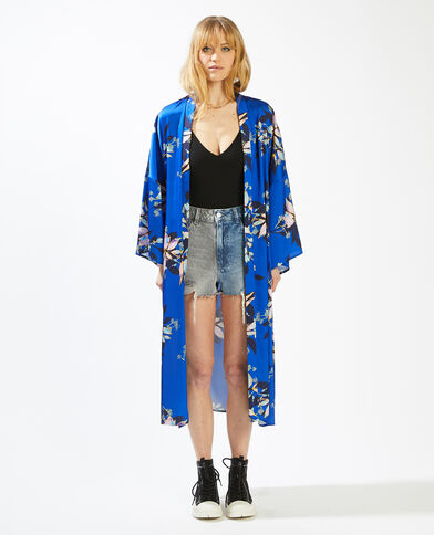 Kimono en tissu satiné bleu clair - Pimkie