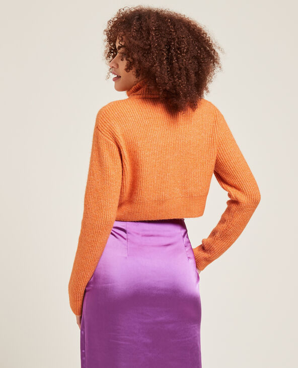 Pull col roulé cropped orange - Pimkie