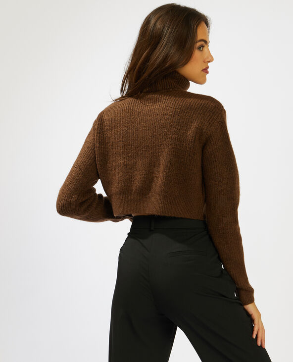 Pull cropped marron - Pimkie