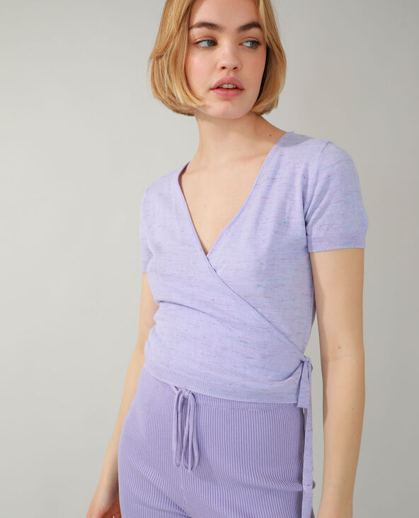 T-shirt cache-cœur violet - Pimkie