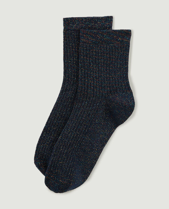 Paire de chaussettes avec lurex bleu foncé - Pimkie