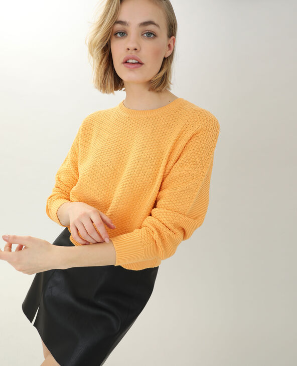 Pull online maille orange