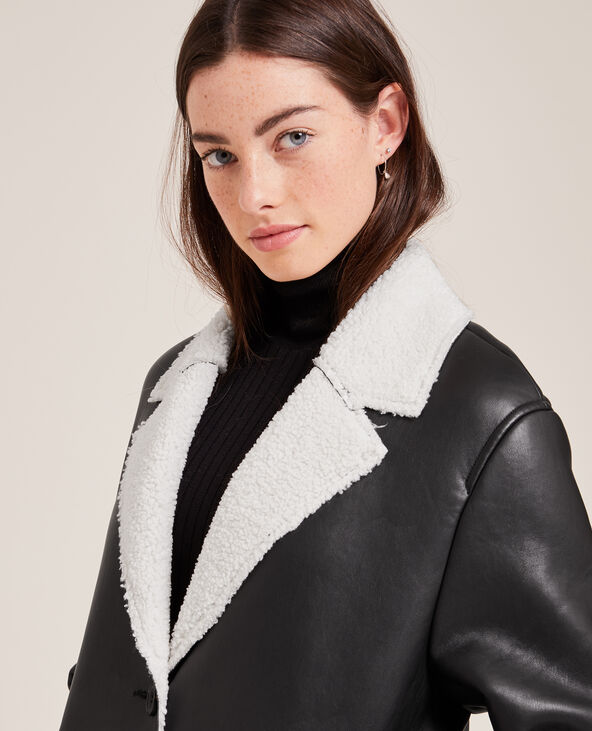 Manteau hotsell sherpa noir