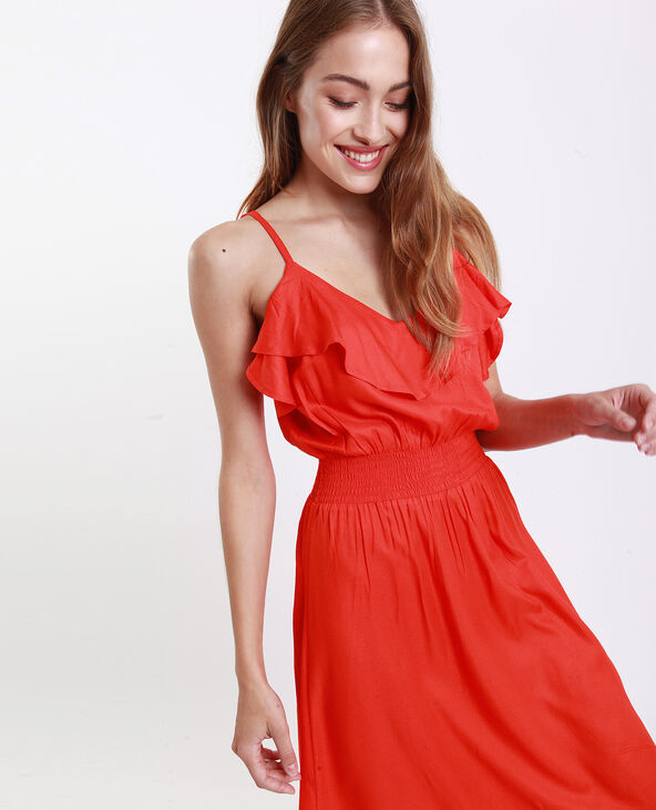 Robe longue hot sale avec volant