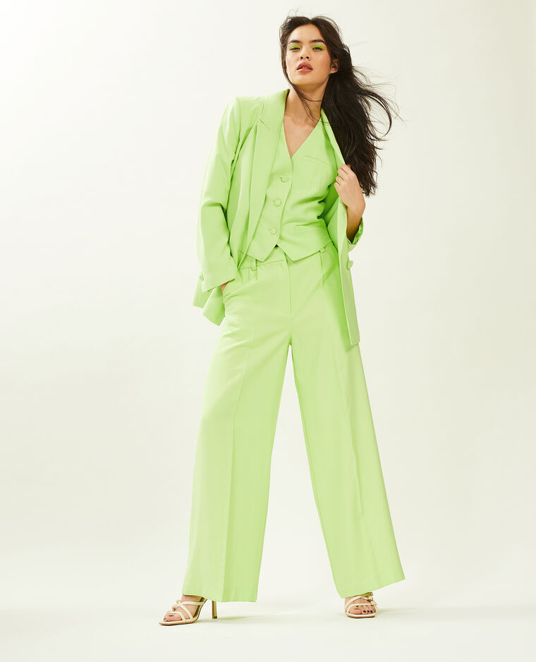 Veste blazer oversize en toile fluide jaune - Pimkie