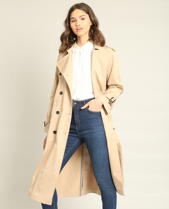 Trench long on sale beige