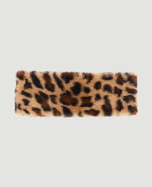 Bandeau fausse fourrure motif léopard beige - Pimkie