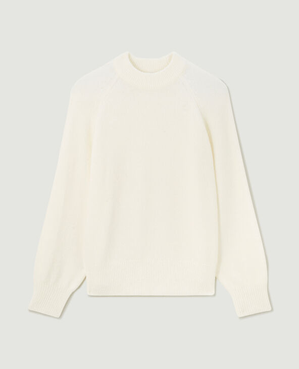 Pull col rond avec laine blanc - Pimkie
