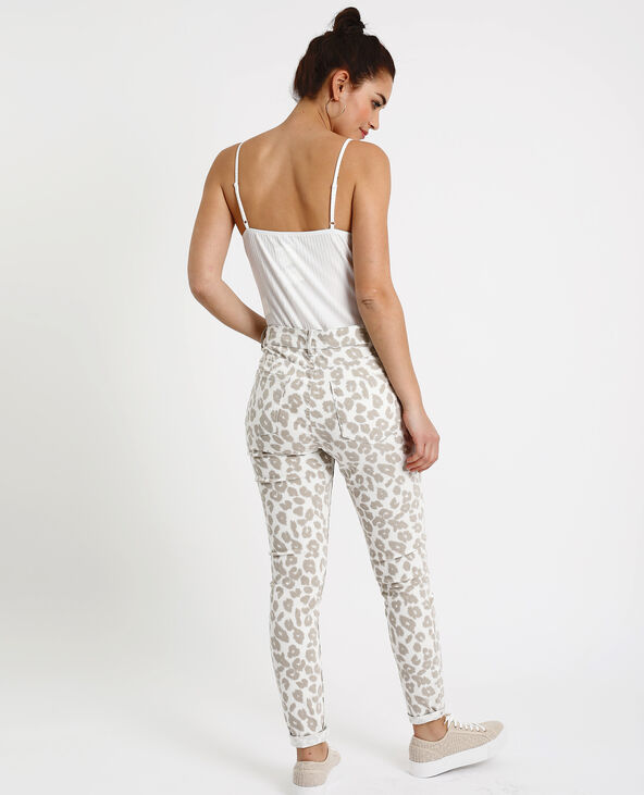 Pantalon skinny léopard blanc - Pimkie