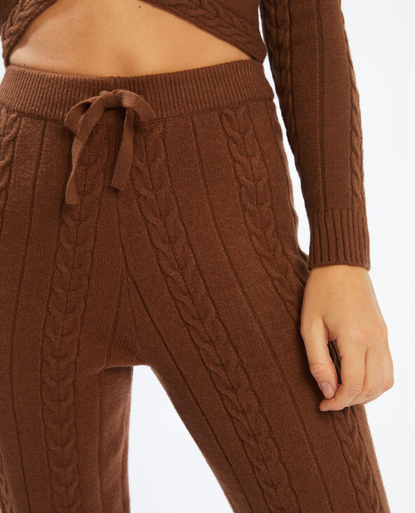 Pantalon en maille torsadée marron - Pimkie