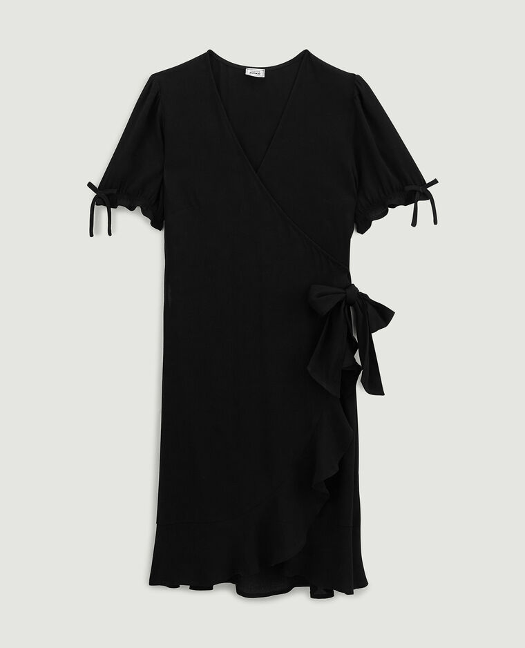 Robe courte cache-cœur noir - Pimkie