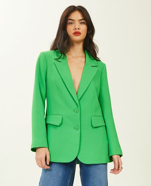 Veste blazer tissu tramé vert - Pimkie