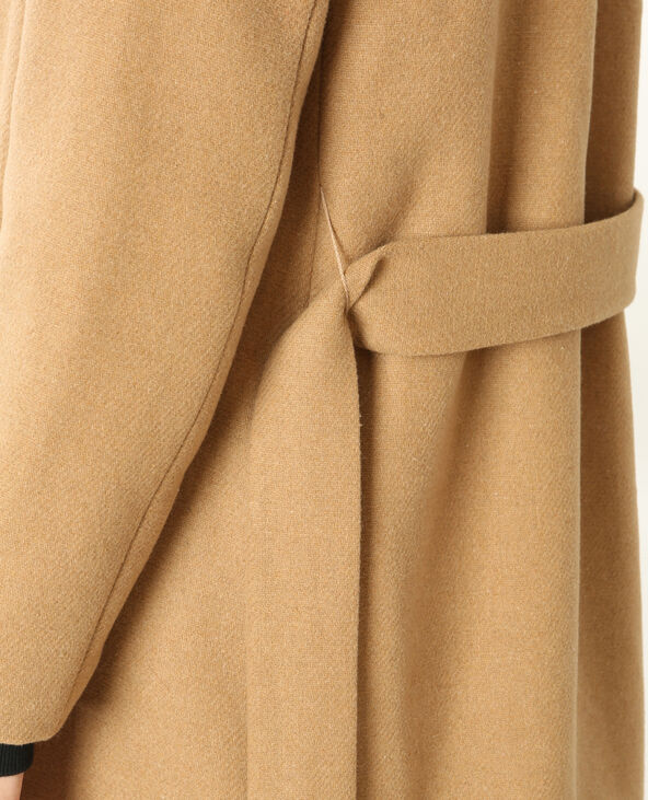 Long manteau drap de laine camel - Pimkie