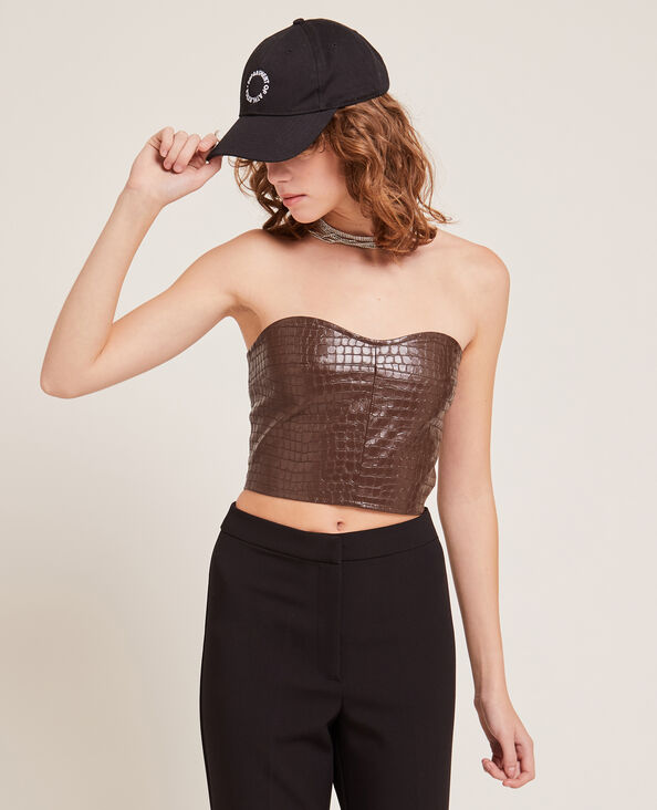 Bandeau effet croco marron - Pimkie