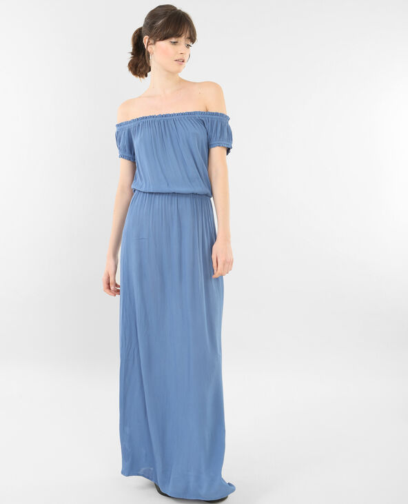 Robe col bardot longue outlet