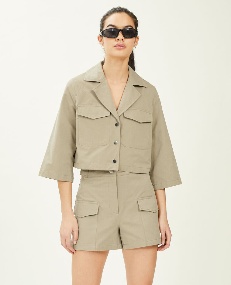 Veste courte avec pressions marron - Pimkie
