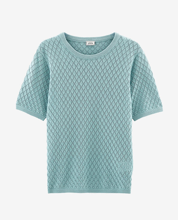 T-shirt ajouré vert de gris - Pimkie