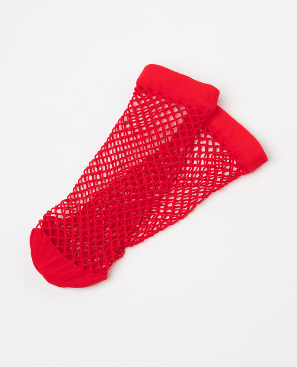 Chaussettes résille rouge - Pimkie